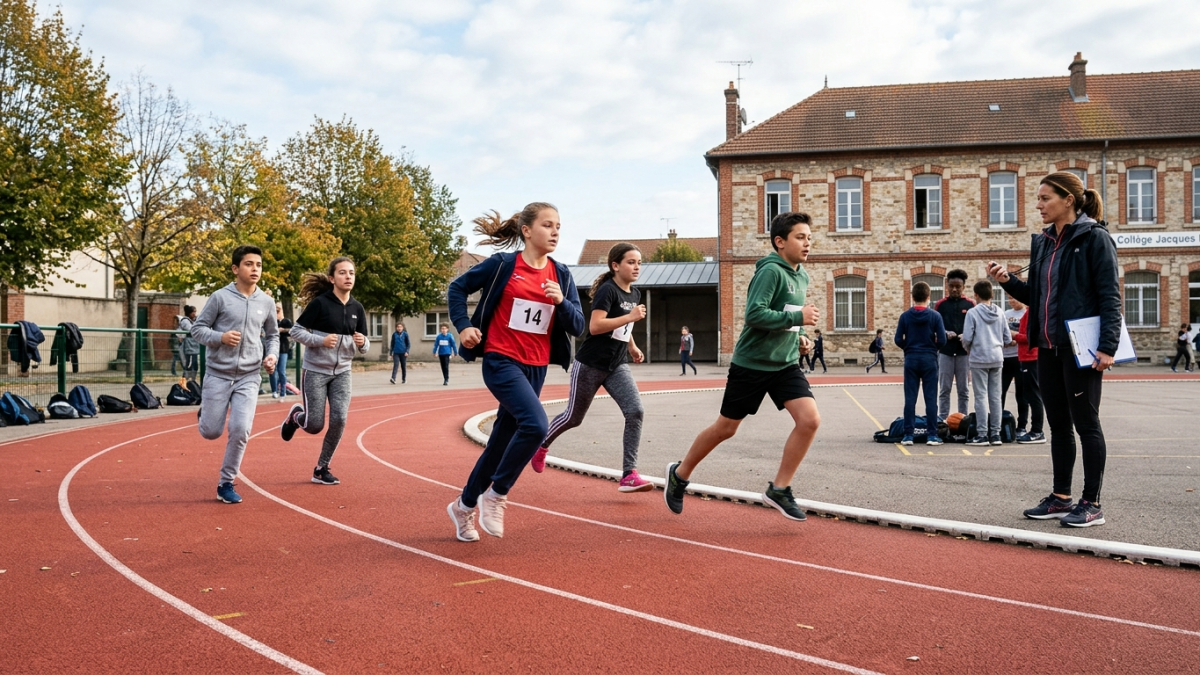 Cours d'éducation physique dans un collège français